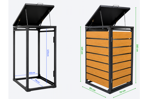 ZABUDOWA ŚMIETNIKOWA 1x240L kolor DREWNO